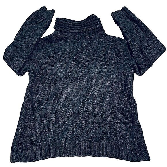 Giorgio Armani A/X Blue Grey Zip neck Collared Chunky Sweater Size Medium - Picture 5 of 6